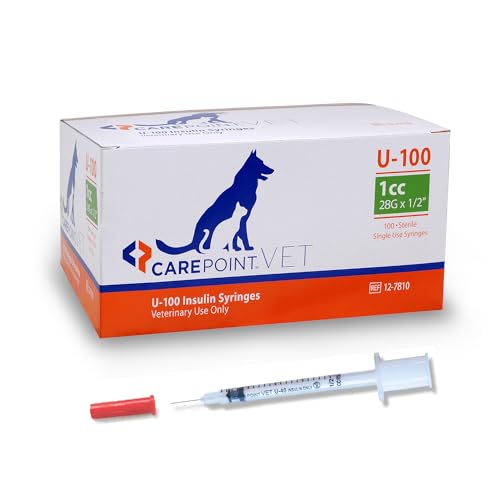 Carepoint Vet U-100 Pet Insulin Syringes, 28G x 1/2