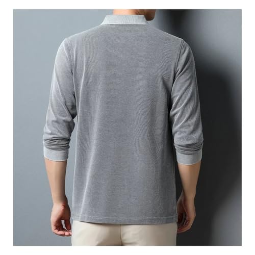 Men's Four Seasons Solid Color Long-Sleeved Tops Casual Business Daily Pullovers4