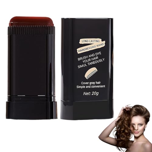 GXGM 1 Pieza Crema para Teñir el Cabello Desechable para Cubrir las Canas,Crema 2 en 1 para Teñir el Cabello con Peine,Retocador de Canas y Raices,Regalo para Mamá y Papá (Color Café)