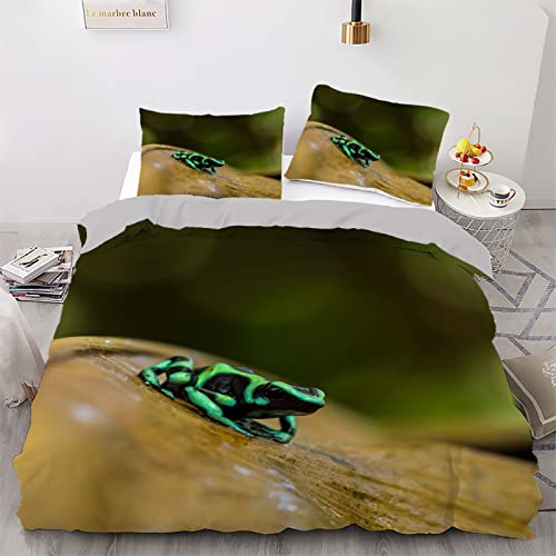 Parure de lit 90x190 enfant grenouille microfibre avec housse de couette