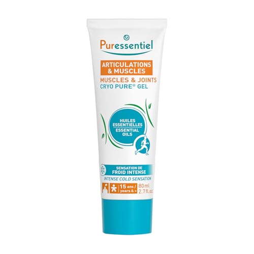 Puressentiel Articulaciones y Músculos - Gel Cryo Pure con 14 aceites esenciales, Efecto frío intenso, Ayuda a aliviar las zonas sensibles, 80 ml