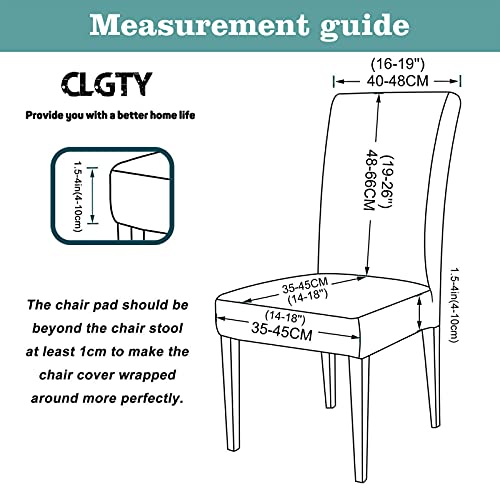 Stretch Waterproof Dining Room Chair Slipcovers, Stretch Suede Fabric Removable Dining Chair Covers Seat Slipcover, Chair Covers For Kitchen Hotel-White-Set Of 6 #TOP2