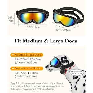   Dog-Goggles-Medium-Large-Breed-Dog-Sunglasses-with-Adjustable-Straps-and-Soft-Sponge-Pad-UVWindDustFogSnow-Dog-Eye-Protection-Sunglasses-for-Outdoor-Driving-Riding-Black