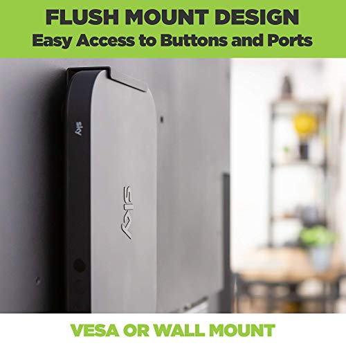 Support mural Sky Q Mini Box fixation VESA noire attache arrière TV invisible - 4