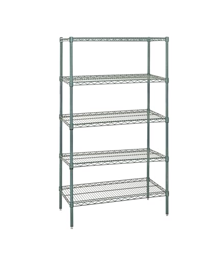 QUANTUM STORAGE SYSTEMS WR63-2430P 4-Shelf Wire Shelving Unit, NSF-Certified Heavy-Duty