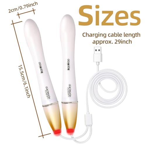 Image of Dual Head Heating Stick LED Indicator Light Heating Stick USB Hand Warmer 42℃ Automatic Control Fast Heating Portable Carrying Outdoor Heating Tea /Coffee /Water, 2 Heaters Combined into 1 Cord
