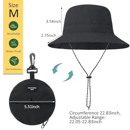 Image of Zando Waterproof Bucket Hat for Woman Men Rain Hat UPF 50+ for Women Packable Outdoor Hiking Safari Hats for Women Wide Brim Summer Adjustable Boonie Fishing Orange Hat One Size