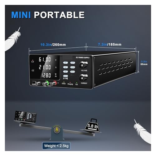 Alimentation de charge de batterie 12V-60V réglable haute puissance 20A