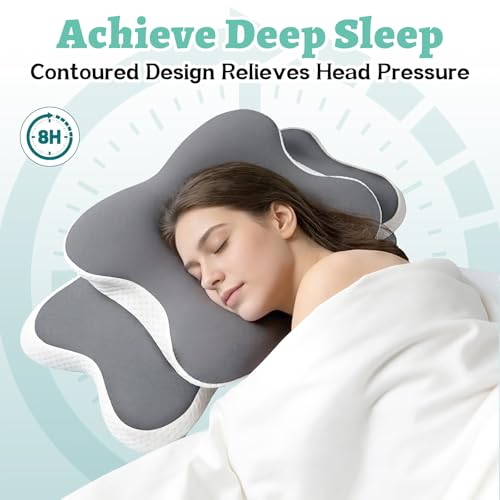 Cervical Neck Pillow Memory Foam Pillow - 2in1 Cervical Pillow for Neck Pain Relief, Ergonomic Neck Support Pillows for Side Back Stomach Sleepers with Cooling Pillowcase by SLOELY - Image 7
