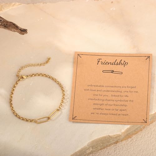1/2/3 PCS Friendship Bracelet for Women, Stainless Steel Link Bracelets for Best Friend/Mother Daughter/Sister4