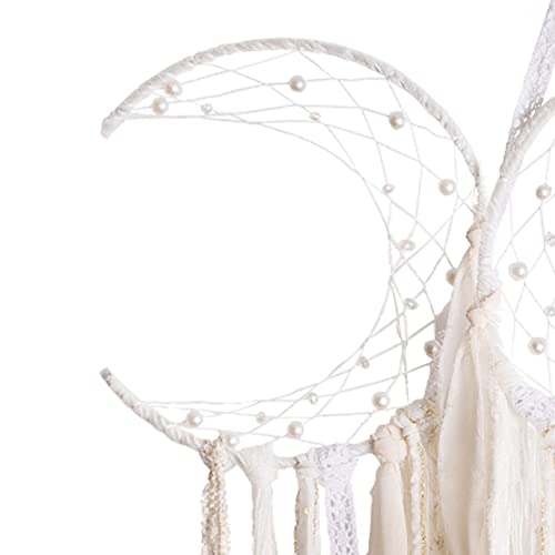 Anroye Triple Moon Goddess Macrame Wall Hanging, Boho Art Large Crescent Moon Dream Catcher, Handmade Unique Bohemian Hippie Woven Pagan Wall Decor For Bedroom Nursery Bathroom Dorm Decoration Gift #TOP6