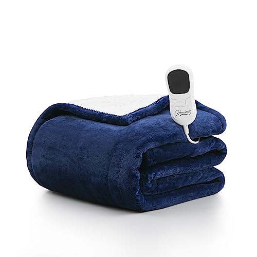 Homemate Manta eléctrica Full - 72 Manta calefactora Full Size 12468 Hours Apagado automático 10 Niveles de Calor Manta calefactora Protección contra sobrecalentamiento Franela Sherpa Manta calef