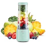 Dash 16 oz Personal USB Bottle Blender with Travel Lid and Charging Cord, Single-Serve Smoothie and Juice Maker, Aqua