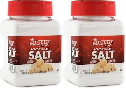 Snappy White Popcorn Salt, 18 oz (Pack of 2)