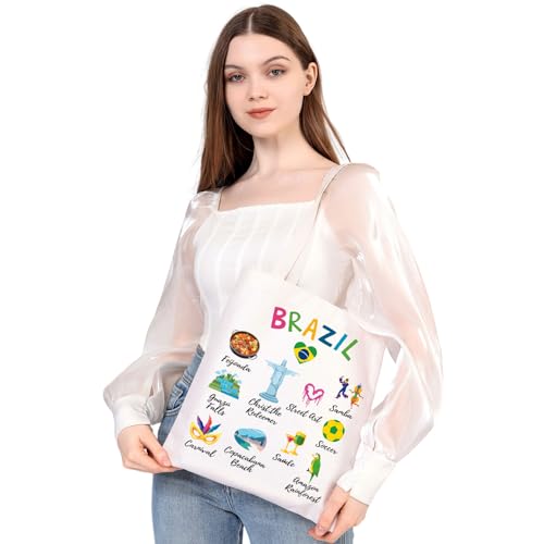Bolso tote de lona MEIKIUP Brasil - Bolso con diseño de monumento brasileño, regalo para amantes de Brasil y recuerdo para turistas miniatura 4