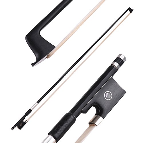 Tomshin Arco de violino bem balanceado de fibra de carbono 3/4 violino vara redonda requintada rã de