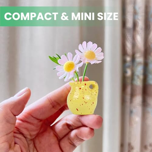 Image of HASTHIP Fridge Magnets Refrigerator Stylish, Decorative Resin Retro Empty Vase, Mini Magnetic Vase for Fridge, Pack of 8