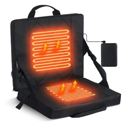Portable Heated Seat Cushion 10000mAh Heated Stadium Seat Cushion Foldable Heated Seat Pad 3-Level...
