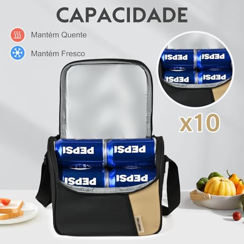 Bolsa Lancheira Térmica Com Alça para Marmita - Lancheira Térmica para Trabalho, Passeios e Academia