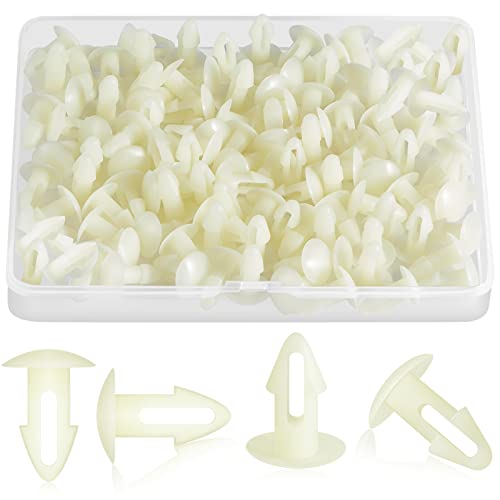 100 Pcs Strapping Rivets 15/64 Inch Hole Patio Strapping Fasteners for Patio Furniture Repair Webbing Lawn Chair Lounge Accessories, 0.66 x 0.48 Inch (White)