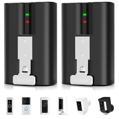 Replacement Ring Battery 2 Pack, 6040mAh Model v4 Rechargeable Battery for Wireless Ring Doorbell 2/3/4 Plus, Stick Up Cam & Spotlight Cam (2nd & 3rd Gen)/Peephole Cam, 3.65V for Indoor/Outdoor Use