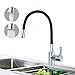 Produktbild Auralum Schwarz Küchenarmatur mit 2 Strahlarten, Wasserhahn Küche mit 360° schwenkbarem Auslauf, Hochdruck Armaturen Flexible Einhebelmischer Einhandmischer Spültischarmatur Mischbatterie für Küche