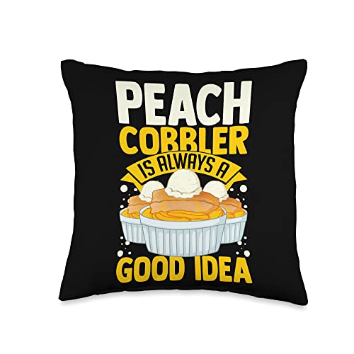 Peach Cobbler Recipes Cake Mix Cheesecake Vegan Pie Throw Pillow