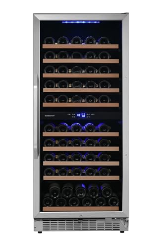 Image of EdgeStar CWR1102DZ 24 Inch Wide 101 Bottle Capacity Built-In Dual Zone Wine Cooler - Stainless Steel