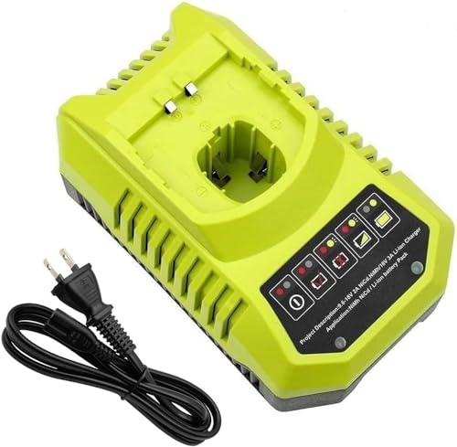 4A P117 Chargeur pour Ryobi 18V Remplace pour Ryobi Chargeur Batterie 12V-18V One+ Lithium NiCad NiMh Batterie P108 P107 P104 P105 P102 P103 P117 P118 PBP002...