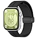 AWADUO Compatible with Huawei Watch Fit 3 Replacement Band Silicone Wrist Strap Bracelet Soft And Durable with Quick Release Smartwatch Accessorie(Folding Magnetic Buckle/Black)