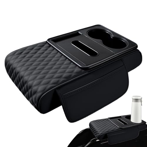 Organiseur de console de voiture avec porte-gobelet multifonction et oreiller d'accoudoir