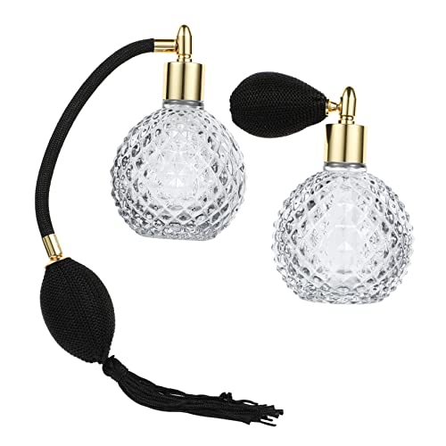 NIYANGLE 2pezzi Bottiglie Profumo Ricaricabili in Vetro Vintage Con Motivo Ananas Per Spray Profumo Lozioni e Design Elegante e Funzionale Per Viaggio e Casa