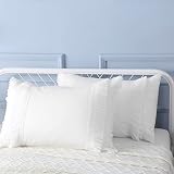 K MASANIJI 2PACK White Boho Tassel Pillow Sham Covers Queen Size, Soft Breathable Cotton Fringe Pill