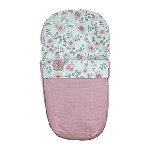 Saco Silla de Paseo Universal Rosy Fuentes- Saco Carrito Bebé - Funda de silla de paseo - Equipado para ser Ajustado perfectamente 0-rosa empolvado
