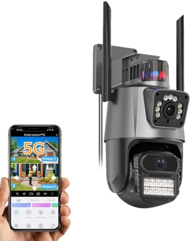 PTZ WiFi Outdoor Security Wireless 2X3MP Dual Lens Linkage Human Detect Pan tilt Digital Zoom Auto Tracking Home Surveillance Camera Two Way Audio Color Night Vision ICsee image 3