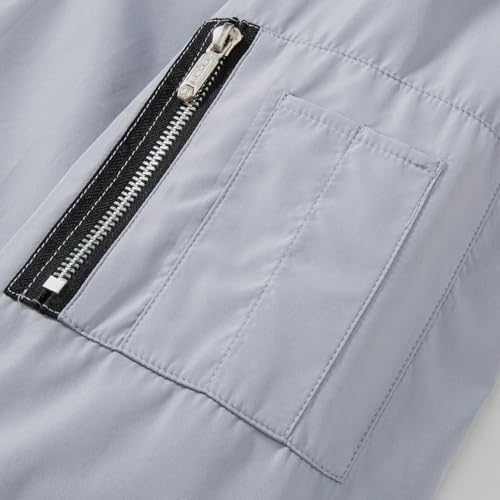 Image of QLZ Men's Bomber Jackets Varsity Flight Jacket For Men Casual Lightweight Windbreaker Windproof Track Puffer Coat