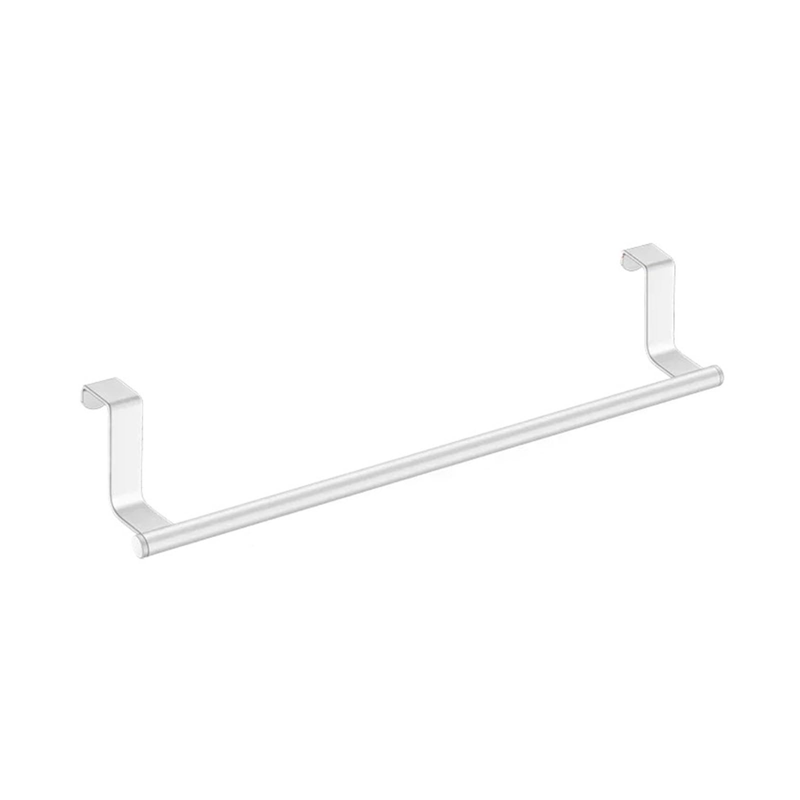 1pc Steel Over-Cabinet Towel Rack Punch-Free Hanging TowelHolder For Bathroom Door Rag Storage(White-36cm)