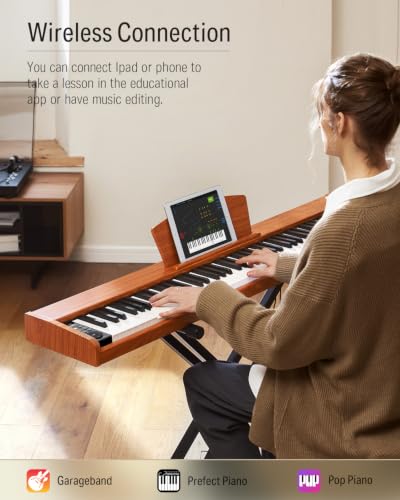 Image of Donner Piano Keyboard 88 Keys, Beginner Digital Piano with 88 Key Velocity-Sensitive Keyboard with X-Style Piano Bench