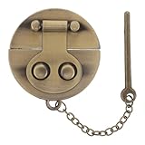 NOLITOY Pestillo de Caja Pequeño de Bronce Vintage con Cadena, Cierre Decorativo para Joyero y Caja de Obsequio de Madera, Herrajes para Cofres y Cerradura Segura para Embalaje Artesanal