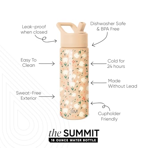 image for Simple Modern Kids Summit Water Bottle with Straw Lid | 18oz Stainless