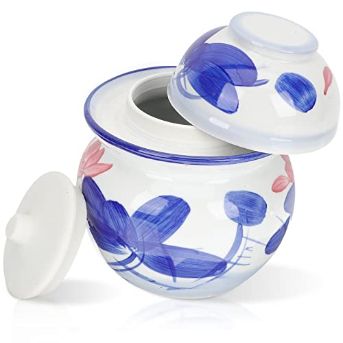 Yardwe Altar De Kimchi Tarro De Chucrut Tarro De Pepinillos Salados Tarro De Comida Fermentada Olla De Ron Sellado De Tarros De Pepinillos Botella Frasco Cerámica Alta Capacidad Suite