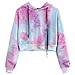 Produktbild Btruely Damen Hoodie Pullover Herbst Winter Mädchen Hooded Sweatshirt Kurz Mode Langarm Drucken Tops (Lila, S)