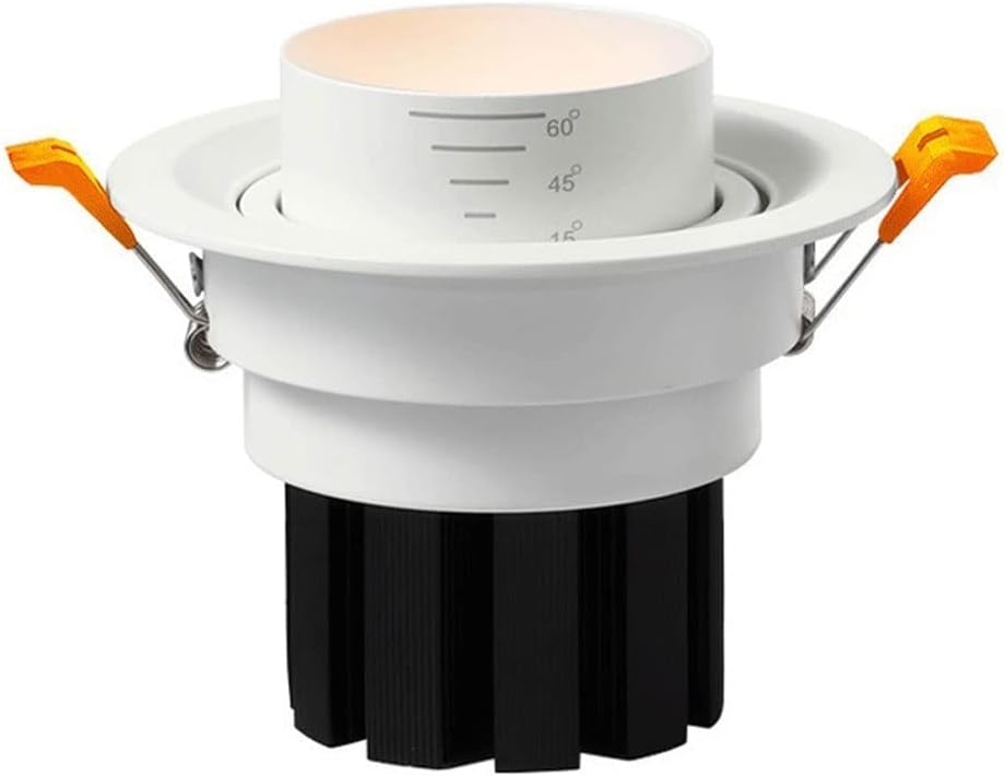 Modern Creative Spotlight Adjustable Focus White Finish Led Recessed Lighting Fixture Retractable Downlights for Hall Bedroom Kitchen Island Dining Room Living Room/20W/4000K