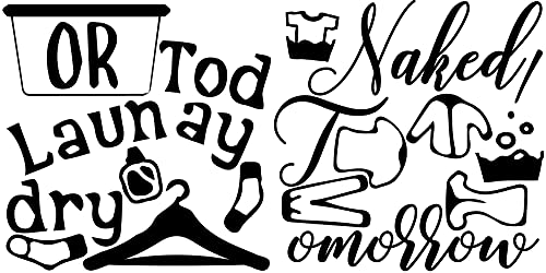 Summerjokes Funny Laundry Today Or Naked Tomorrow Wall Sticker Decal Vinyl Wall Sticker, Family Laundry Room Bathroom Hotel Apartment Housewarming Art Wall Decoration #TOP4