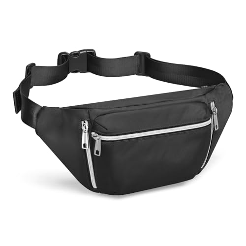 SUIKIHUM Waterproof Fanny Pack for Men Women, Black