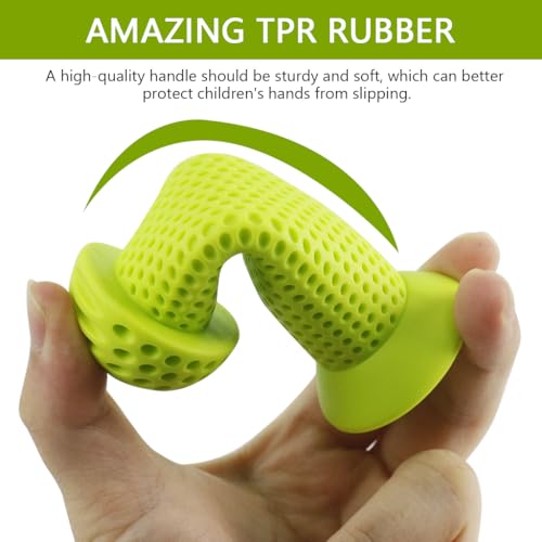 Proberos® Kids Bike Handle Grip 3.9 inches Soft Silicone Grip Sleeve Cover Porous Silicone Anti-slip Grip Universal Children's Bicycle Grips for Scooter, Tricycle, Children's Balance Bike, Green 6 41MF0vYwciL