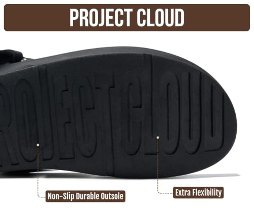 Image of Project Cloud Genuine Leather Women's Sandals - Thong Flip Flops with Plush Soft Insole, Arch Support & Non Slip Outsole - Comfortable Beach & Summer Slides