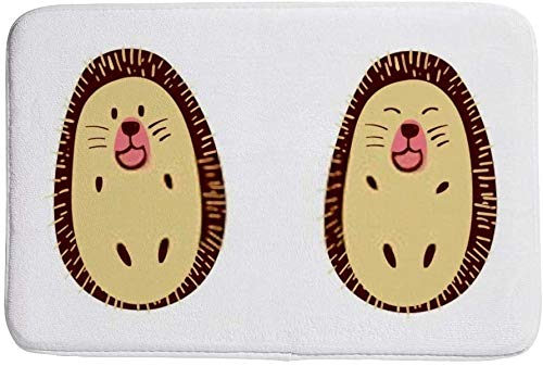 Tapis de bain antidérapant et ultra absorbant motif hérisson