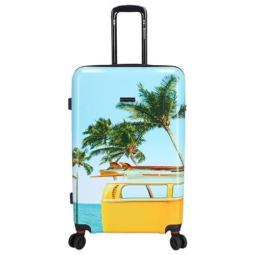 Kenorada Reisetrolley Plumeria 4W | Hartschalen Koffer aus Stabiler ABS-Schale | TSA-Zahlenschloss | Vier 360°-Rollen | Trolley mit praktischer Aufteilung (Bus, L - großer Koffer 76cm)