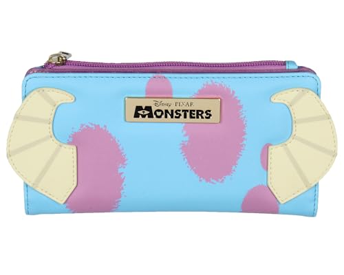 Disney Monsters Inc. Sulley 3D Horns Snap Closure Faux Leather Flap Women's Metal Badge Wallet - Main Image